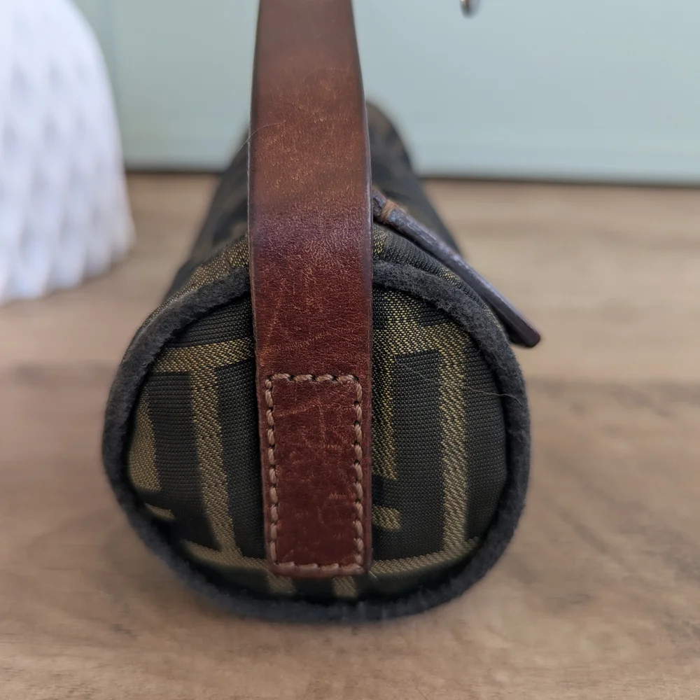 Fendi Zucca Canvas Mini Baguette Wristlet - Brown/Black - Picture 3 of 16